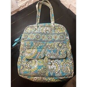Vera Bradley Bag Lola Peacock Purse Satchel Handbag Quilted Turquoise Green